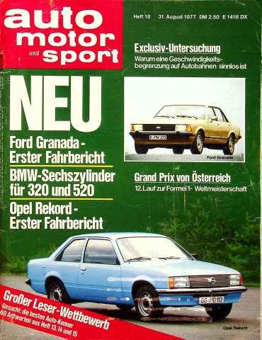 Deckblatt Auto Motor und Sport (18/1977)
